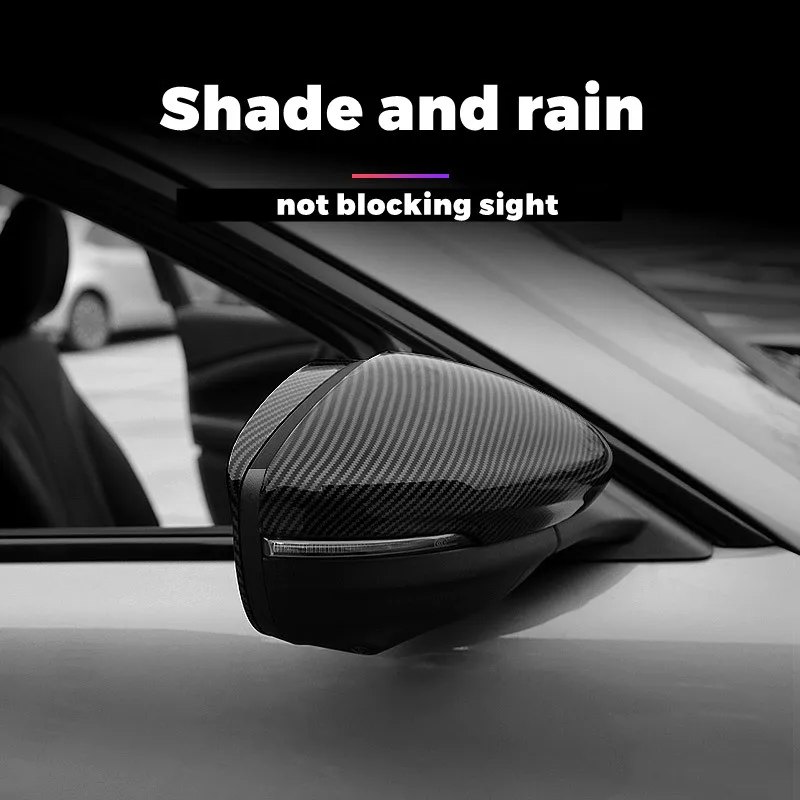 For Ford Mustang MACH-E Side Mirror Rainproof Eyebrow Protection Decoration Rain Eyebrows Carbon Fiber ABS Accessories 2021 2022