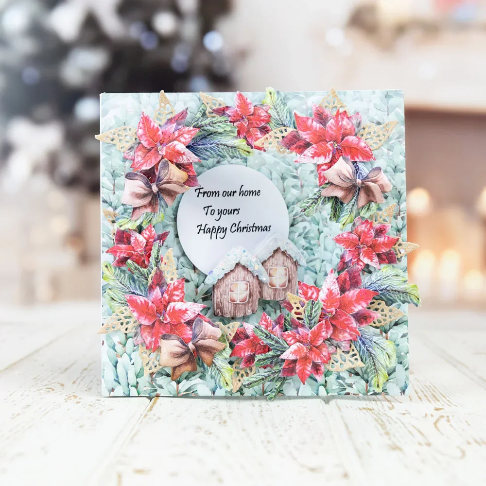 Санта Счастливого Рождества друзья дерево сани металлические штампы для резки