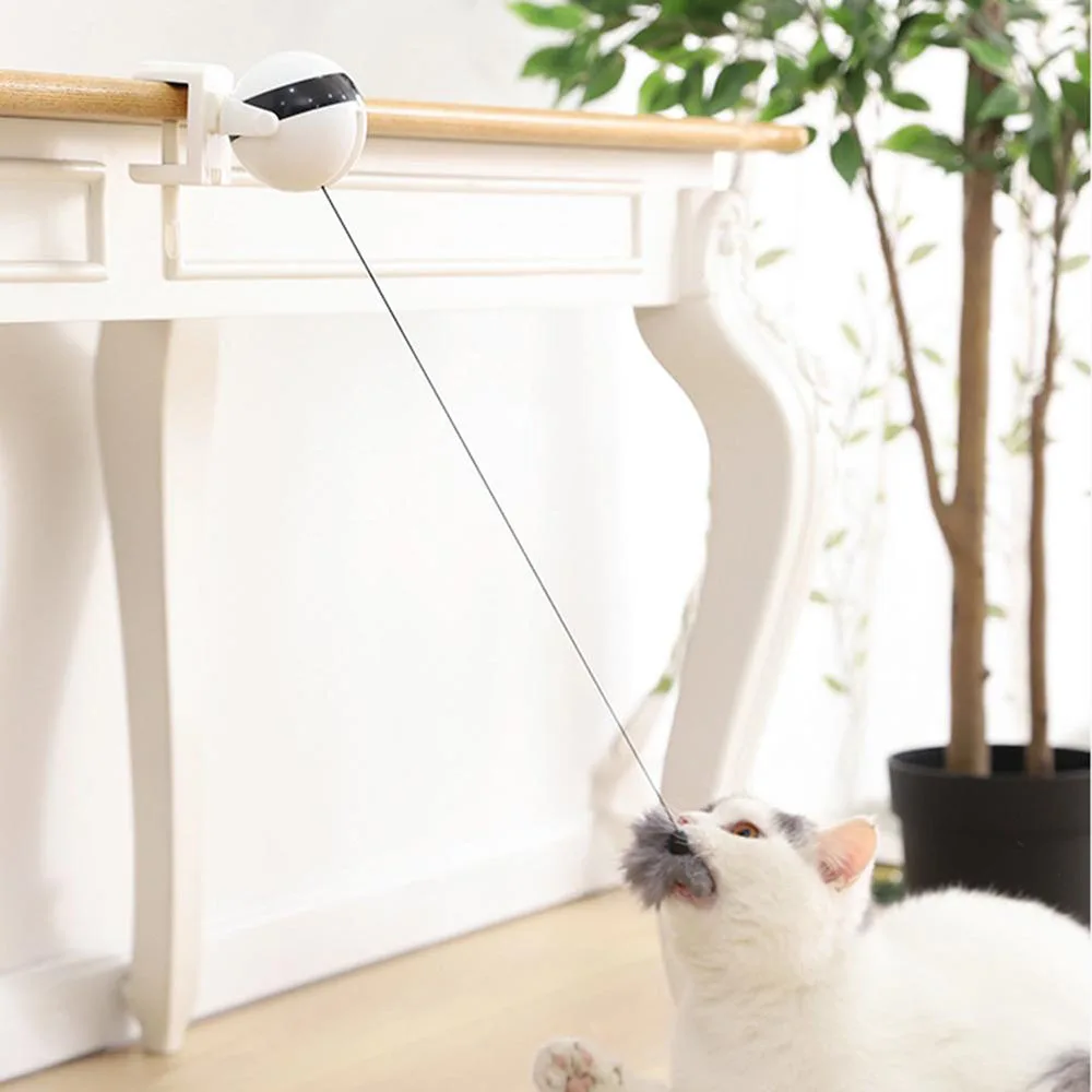 

Funny Electric Cat Toy Lifting Ball Cats Teaser Toy Electric Flutter Rotating Cat Toys Electronic Motion Pet Toys Interactive