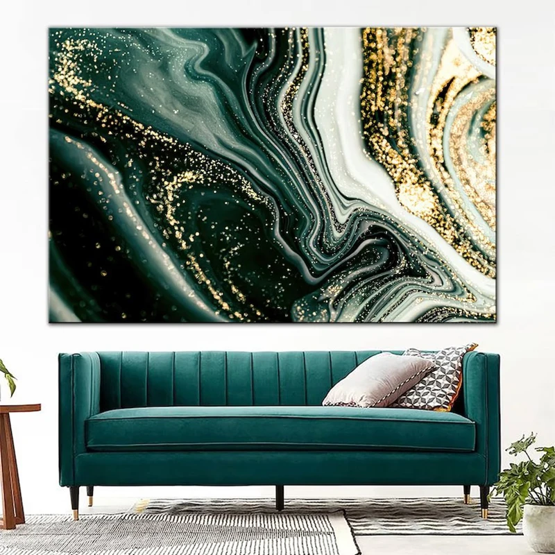 

Abstract Marble Wall Art Canvas Modern Artwork Gold Painting Print Luxury Wall Decor Contemporary Art Living Room Home Frameless