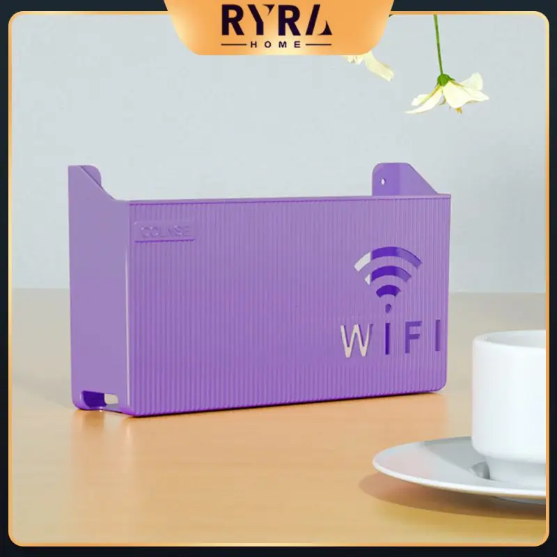 2/4/5PCS Abs Wall-mounted Wireless Wifi Router Shelf Multifunctional Wifi Box Organizer Box For Media Boxes Cable Power Bracket