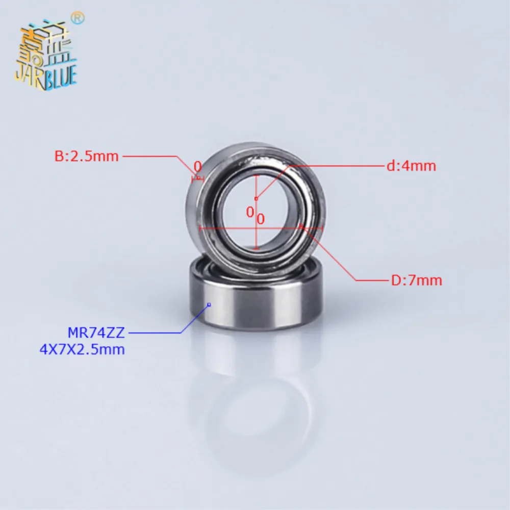 

Миниатюрные подшипники из нержавеющей стали JARBLUE MR74ZZ 4*7*2.5 мм, 2 шт.