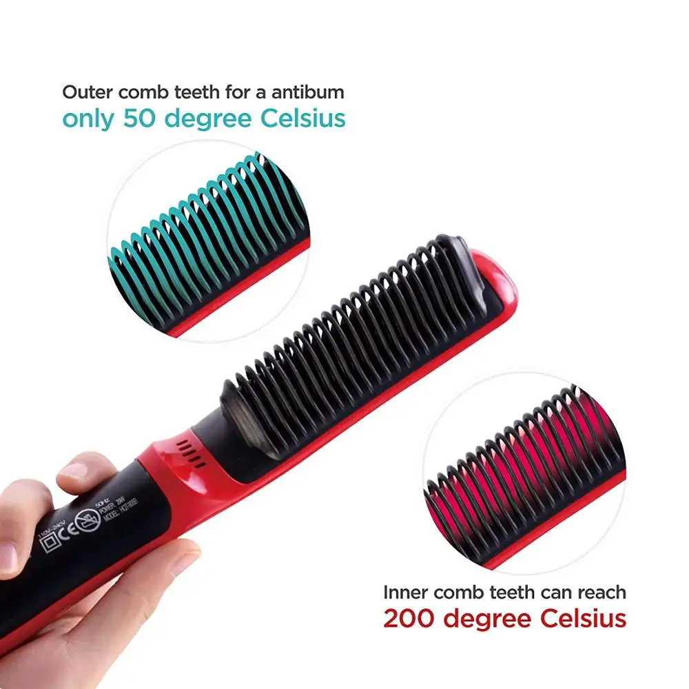 

Multifunctional Men Hair Straightener Comb Irons Quick Heating Electric Straight Hair Brush Styling Beard Straightening Brush