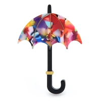 wullibaby acrylic umbrella brooches for women 2 color rain gear party casual brooch pin gifts