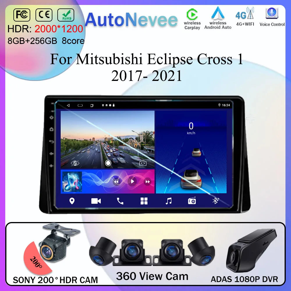 Автомагнитола 2DIN для Mitsubishi Eclipse Cross 1 2017- 2021 Android Автомобильное видео Радио