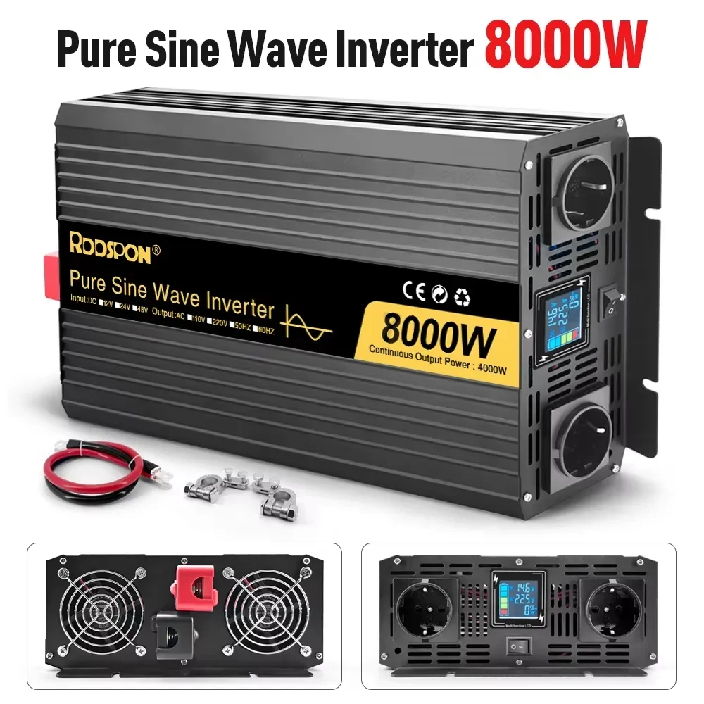 

RDDSPON Чистый синусоидальный инвертор 8000Вт 220В