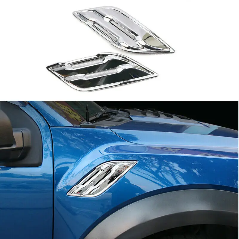 

АБС-пластик, хромовое покрытие, боковое Крепление, крыло, вентиляционное отверстие, крышка, отделка, украшение для Ford Raptor F150 2017-2020, автомобил...