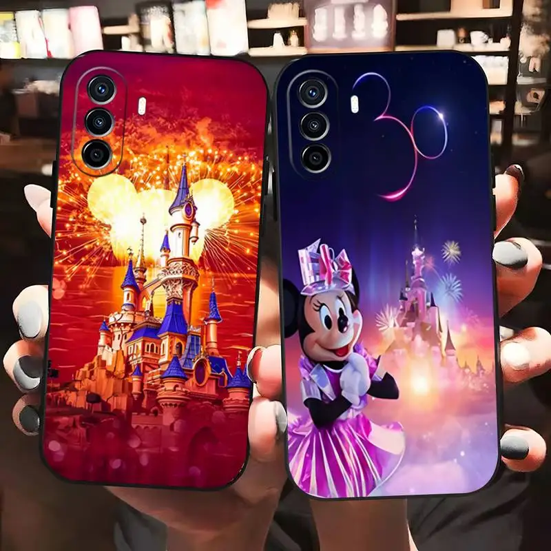 

Disney Mickey Castle Phone Case For Huawei P50 P40 Pro P30 P10 P20 Plus Lite Psmart 2020 Y6 Y5 2019 Y8s Design Back Cover