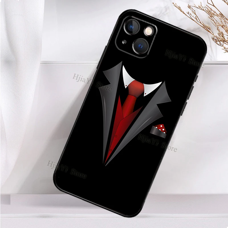Мужской костюм рубашка галстук Мягкий чехол для iPhone 11 14 12 Pro X XS XR 7 8 Plus SE 2020 13 Max