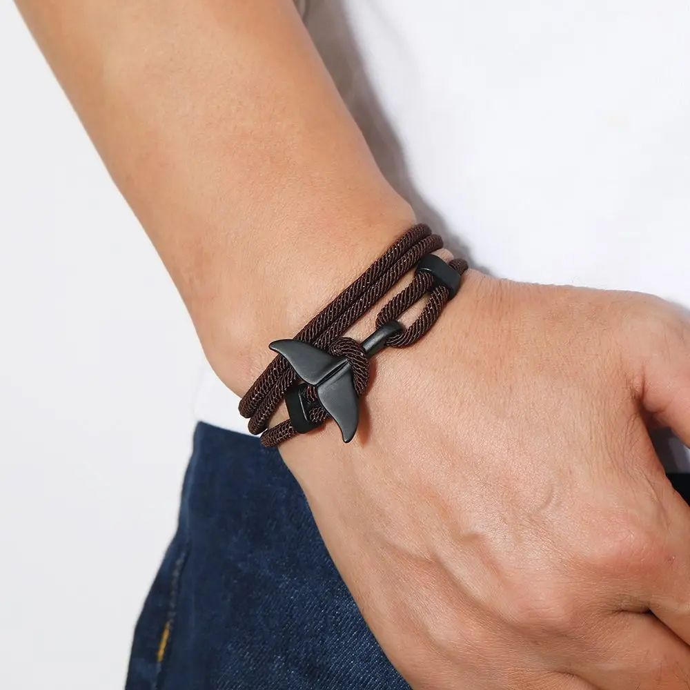 

Korean Style Ocean Series Couple Bracelet Whale Tail Bracelet Milan Line Braided Rope Bracelet Personality Fashion Jewelry
