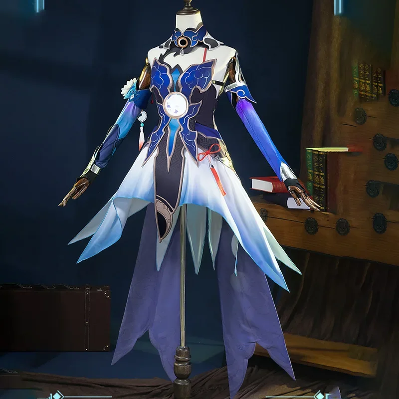 Jingliu костюмы для косплея y Honkai Звездные рейки полный комплект платье наряд