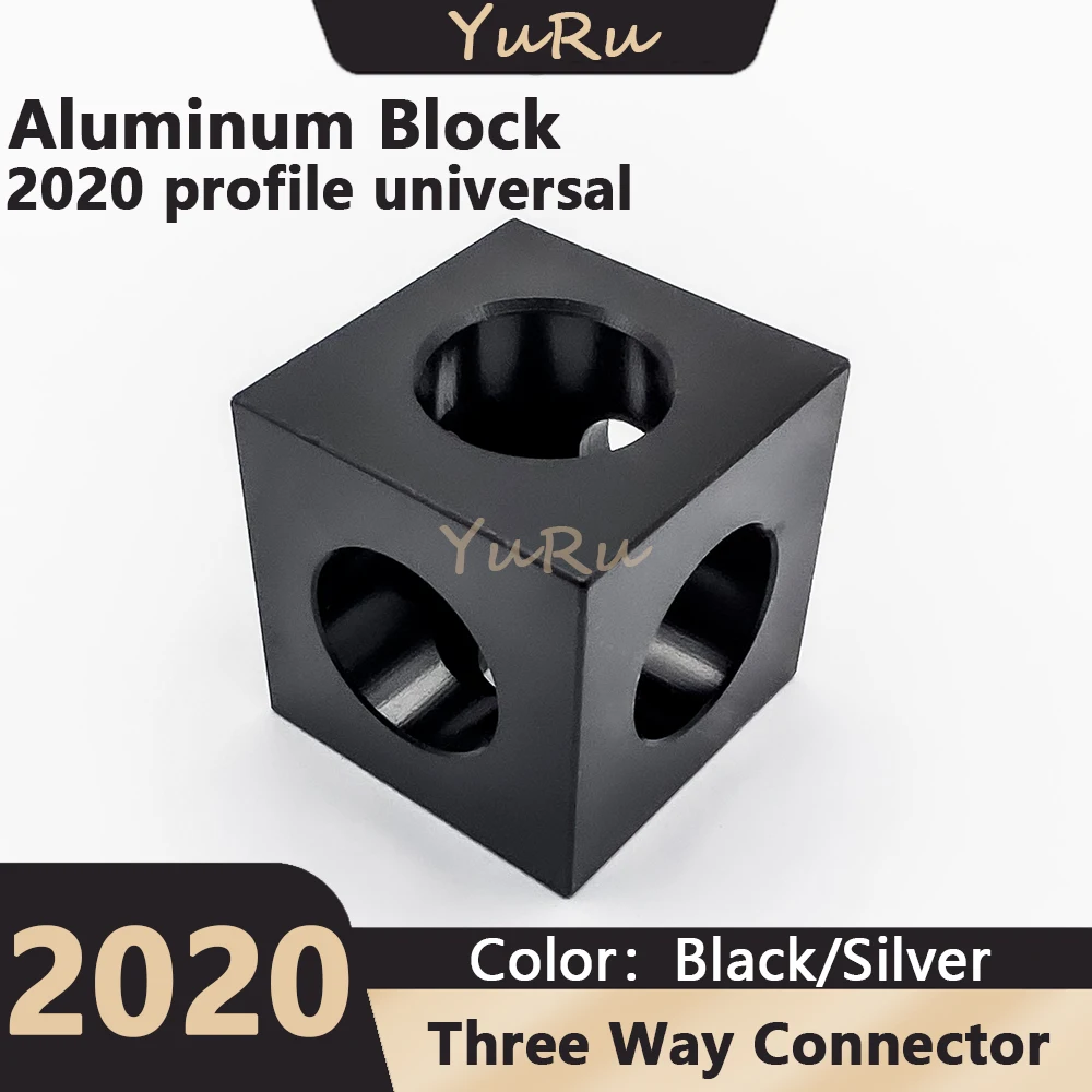 4 PCS Openbuilds V-slot Black Angle Corner Connector 2020 Profile Universal Three Way Bracket For 3D Printer Parts Voron 2.4 CNC