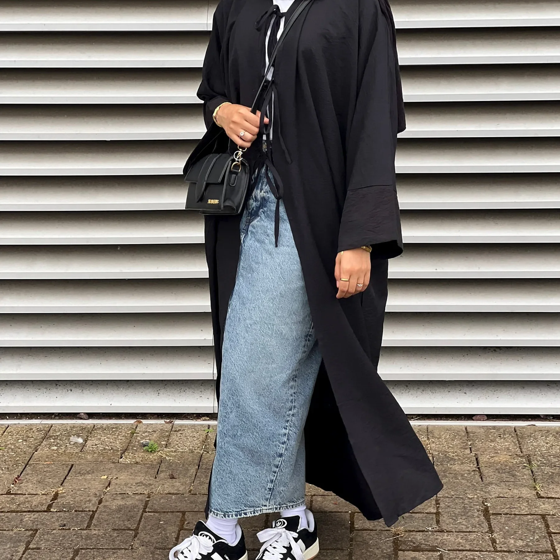 Однотонная открытая абайя кимоно кардиган женское мусульманское платье модные