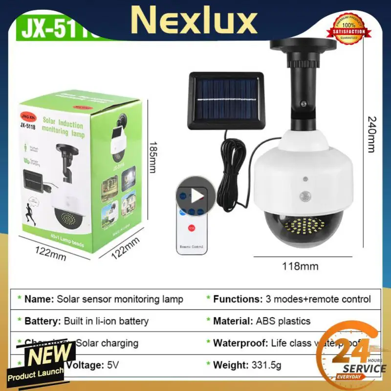 

1200mah Light 3 Lighting Modes Simulated Monitoring Fake Camera Solar Lamp Garland Yard Decoration Outdoor Lighting Waterproof