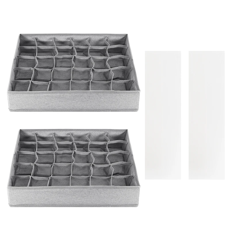 

Ящик-органайзер для нижнего белья, 30 ячеек, 2 упаковки