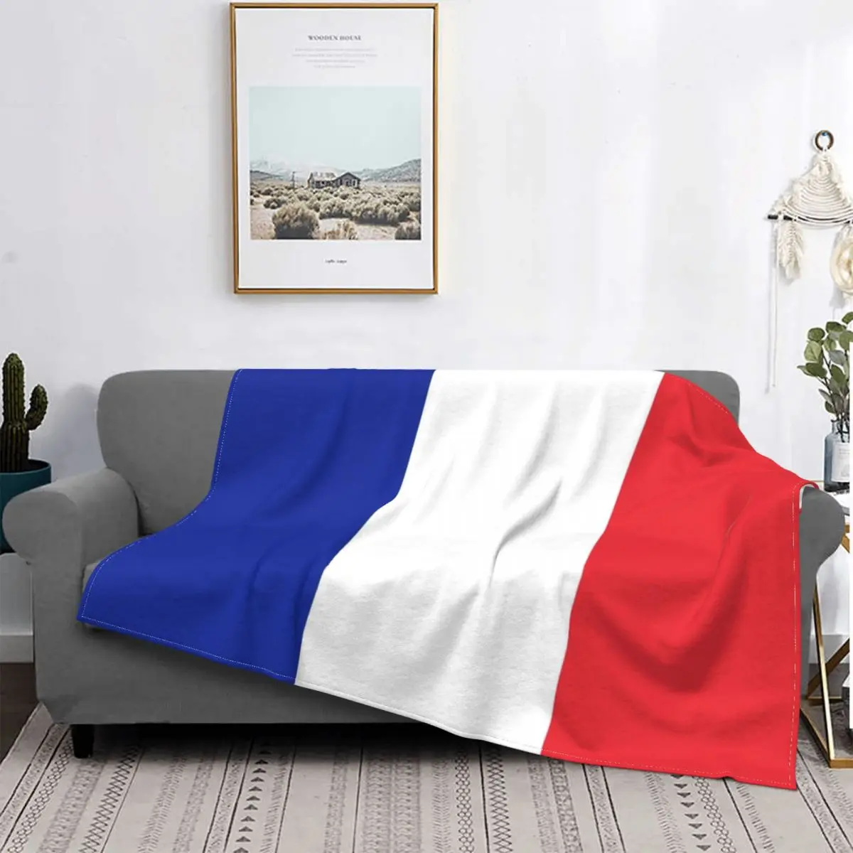 

French Flag Blanket Bedspread Super Soft Winter Quilt Sofa Bed Flannel Bedding Office Fluffy Gift