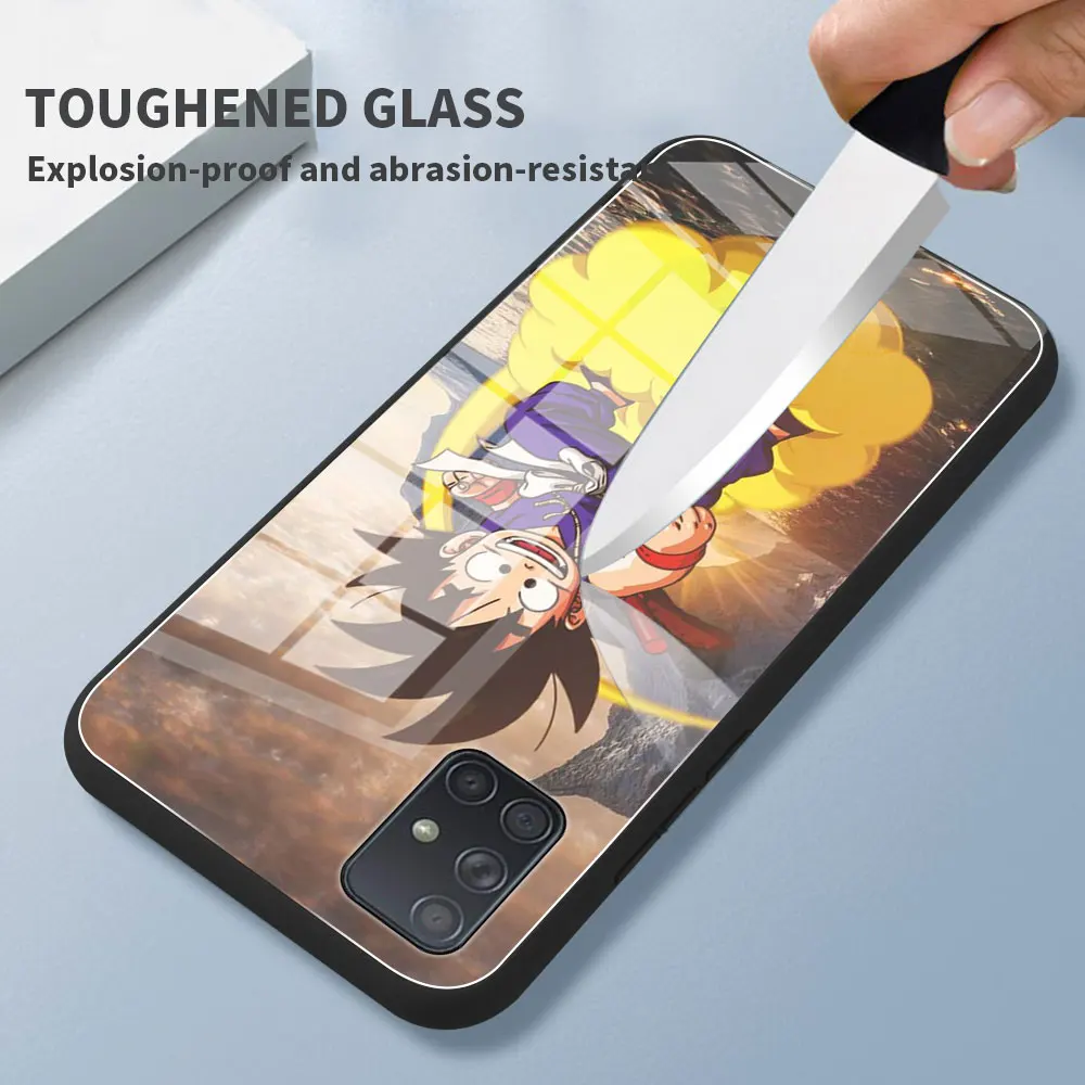 Стеклянный чехол для телефона Samsung Galaxy A51 A71 A50 A31 A70 A72 A52 5G A21s M31 M51 Sun Goku Dragon Ball |