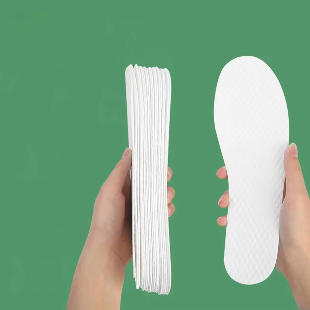 Disposable Insoles Nature Wood Pulp Insoles Breathable Thin Sweat Absorbing White Comfortable Shoe Pads For Men Women