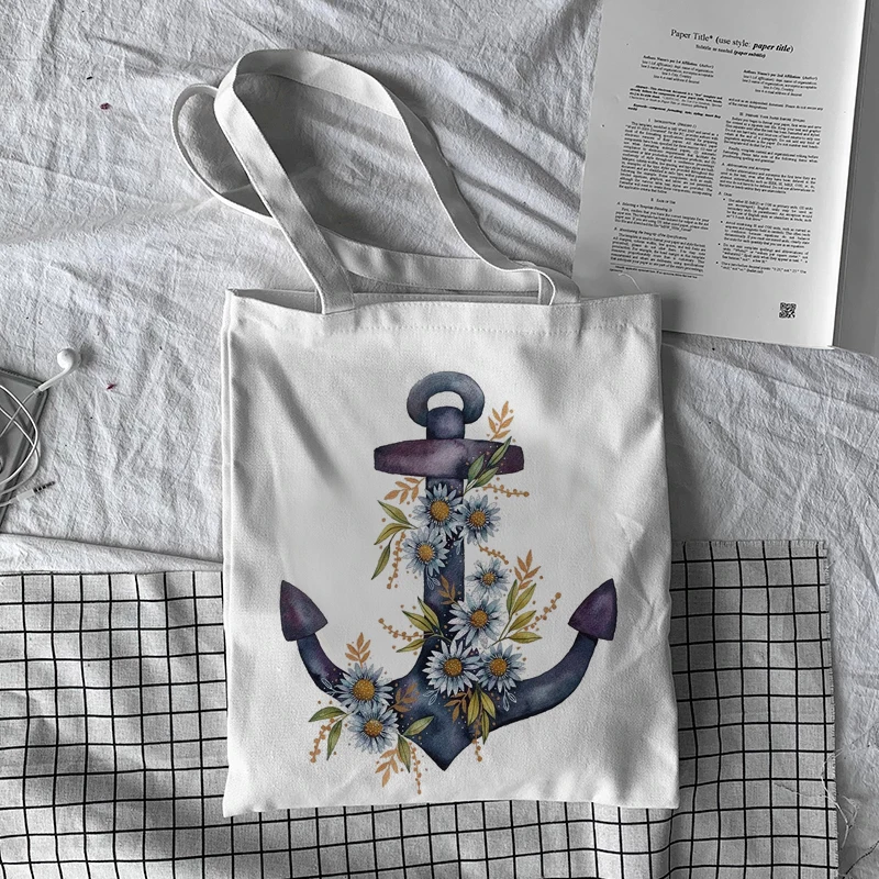 

Flowers Anchor shopping bag bolso jute bag shopping shopper handbag shopper bag reciclaje shoping bolsas reutilizables grab