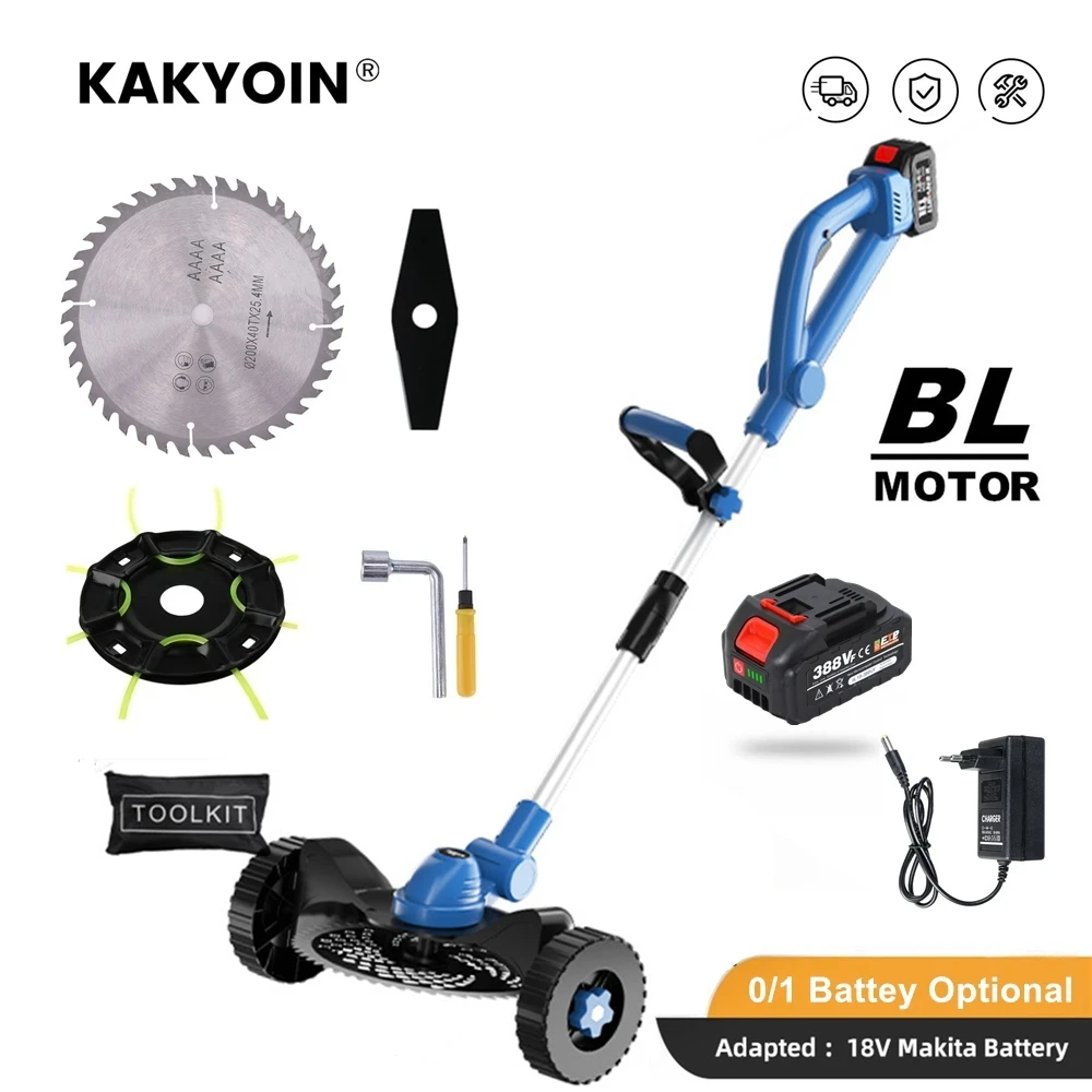 9-дюймовая бесщеточная колесная электрическая газонокосилка 2800 Вт триммер для