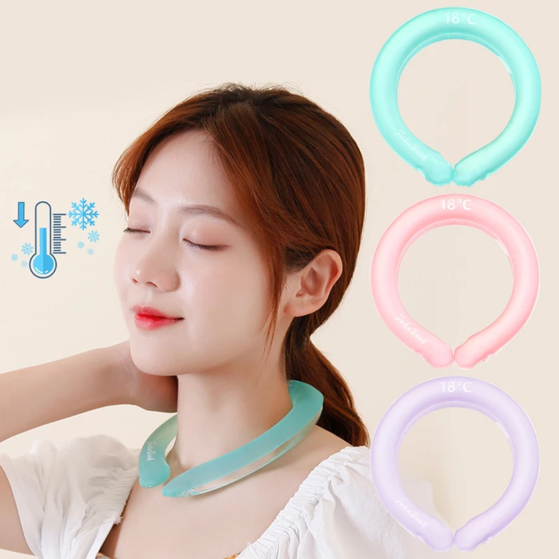 

Summer Neck Cooling Ring Ice Cool Freeze Neck Band Summer Heatstroke Prevention Ice Cushion Tube for Camping Bike Sports Riding