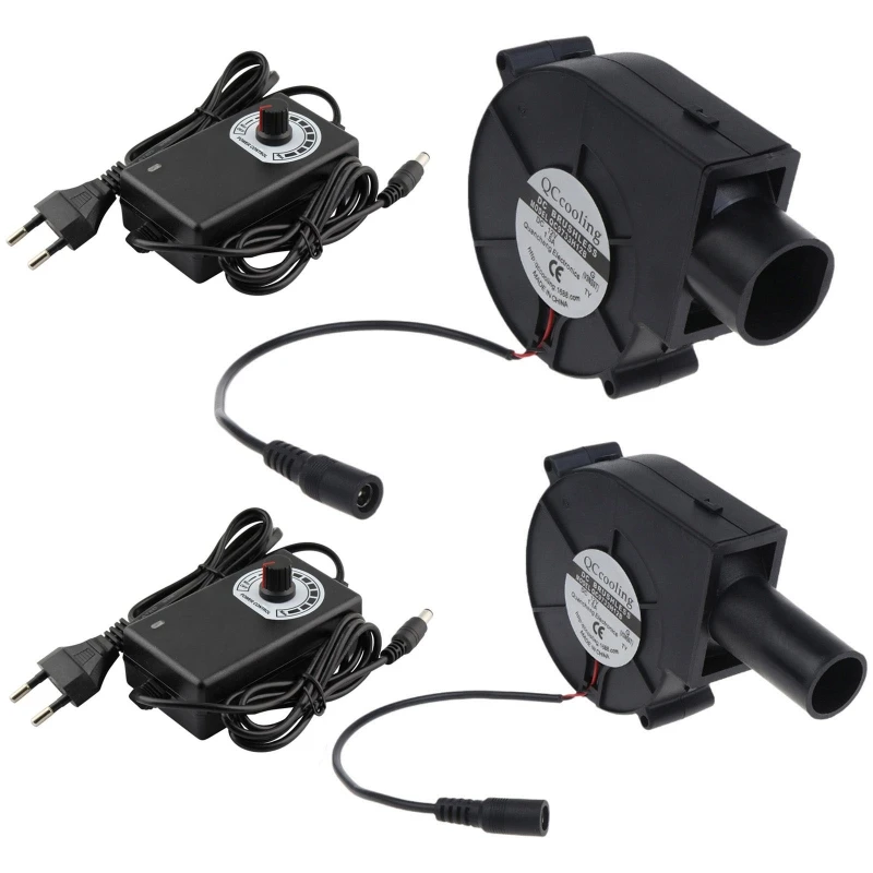 

BBQ Fan EU Plug Blower 9733 97mm Adjustable Speed DC12V 2.5A 4500R AC100-240V