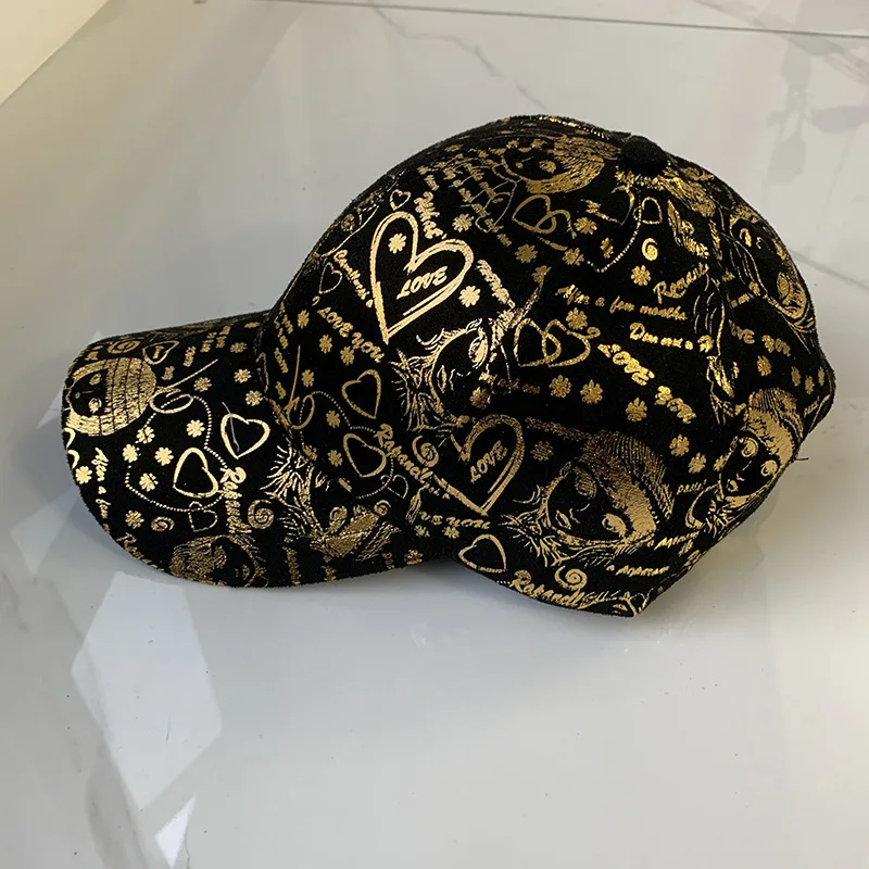 FS роскошная черная Золотая бейсболка с граффити для женщин и мужчин шапки