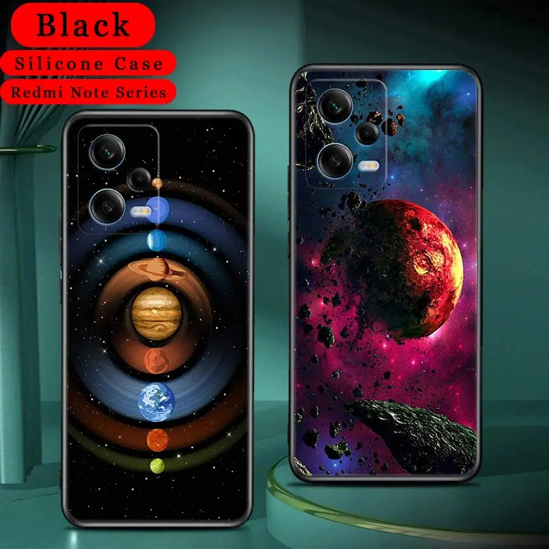 

Universe Space Planet Stars Soft Case For Xiaomi Redmi Note 12 Pro Plus 12S 11 10 Pro 11S 10S 9 8 Pro 9S 7 Phone Case Back Cover