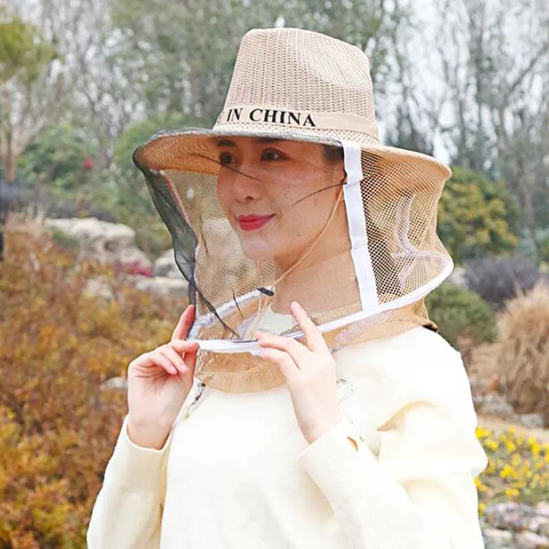 

Hot Beekeeper Anti Bee Hat Mesh Fishing Hat Sun Protection Mask Keeping Insects Mosquito Net Outdoor Sunshade Head Covers