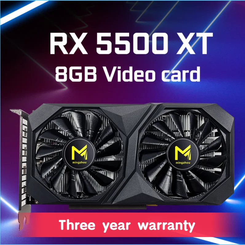 

Mingzhou RX5500XT 8GB 128bit GDDR6 gaming graphics card, AMD Radeon rx 5500xt 8gb, 6pin + DP*2 + HDMI*1, RX5500 xt PC Video Card