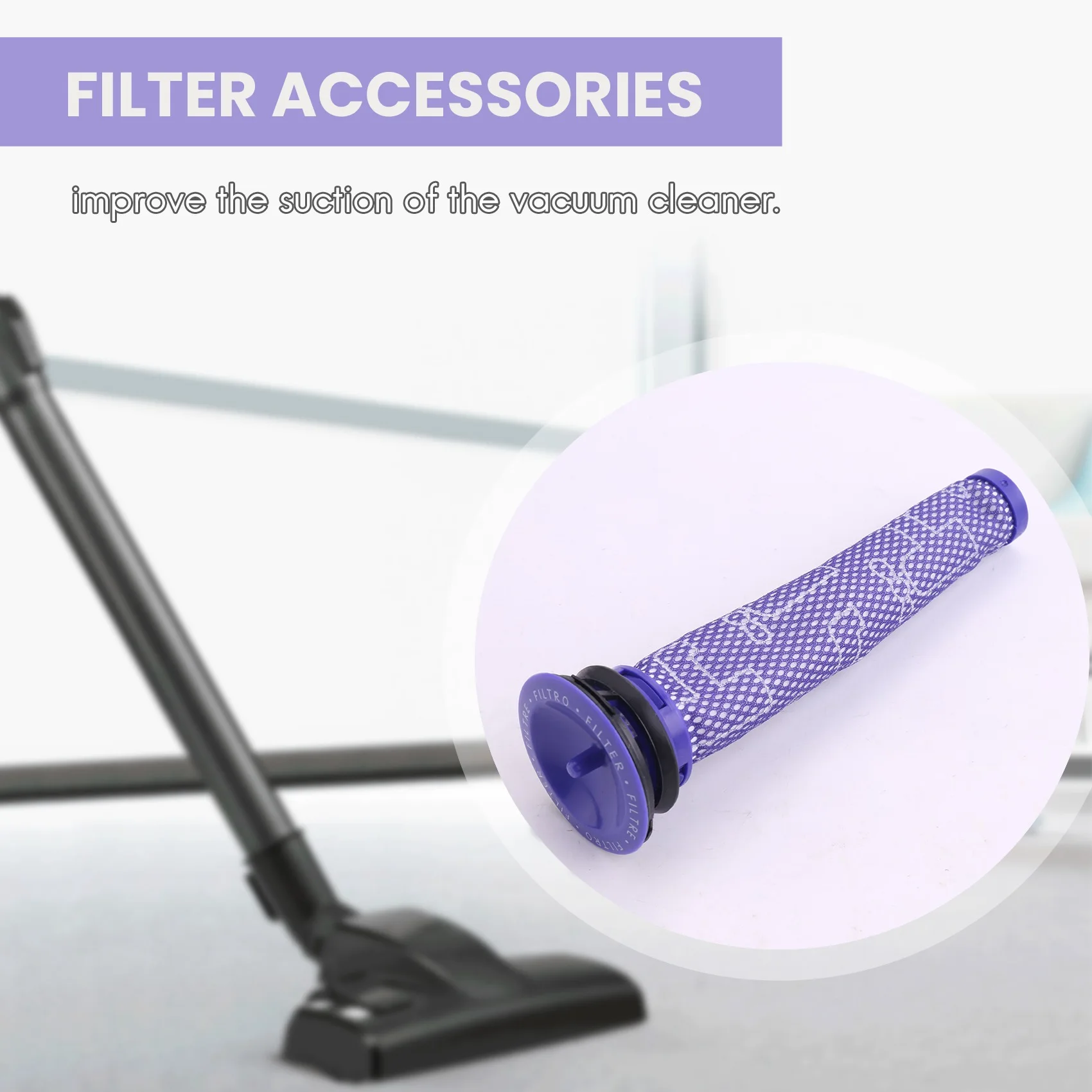 

1 Pre-Filter And 1 HEPA Filter kit for Dyson V6 Absolute Cordless Stick Vacuum. Replaces Part # 965661-01 And 966741-01