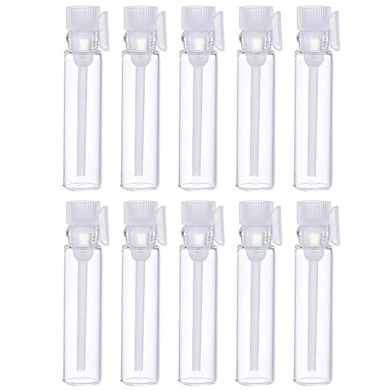 

50Pcs 1-3ml Empty Glass Perfume Sample Bottle Vials with Dropper Sampler for Essential Oils Aromatherapy Mini Cosmetic container