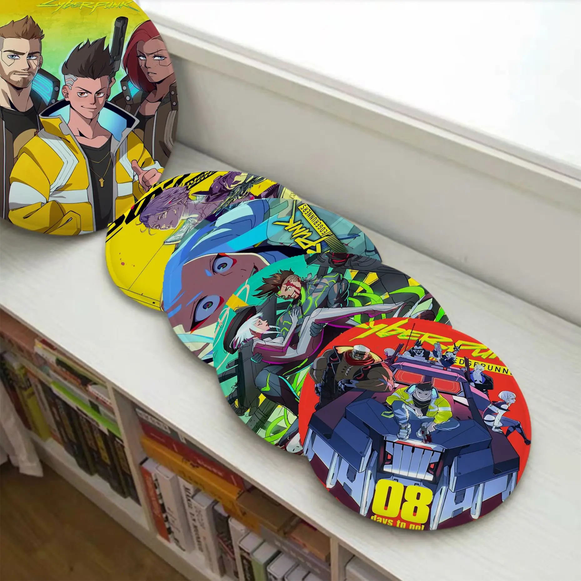 

Cyberpunk Edgerunners Tie Rope Seat Cushion Office Dining Stool Pad Sponge Sofa Mat Non-Slip Sofa Decor Tatami