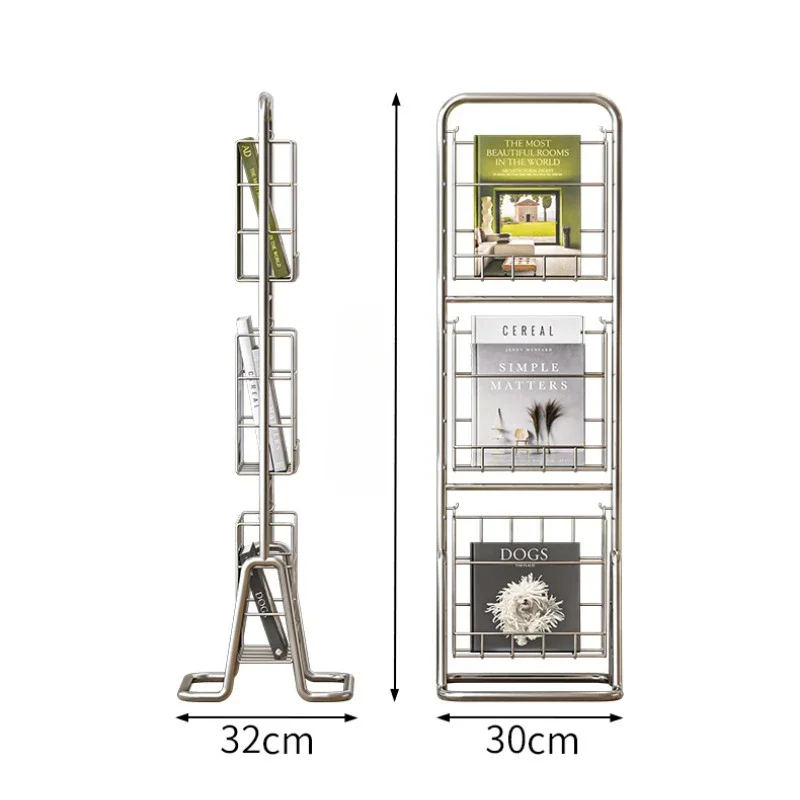 ity z podłogi do ściany Ruchomy regał na czasopisma w stylu vintage Kompaktowa półka przechowywania dla nowoczesnych domów