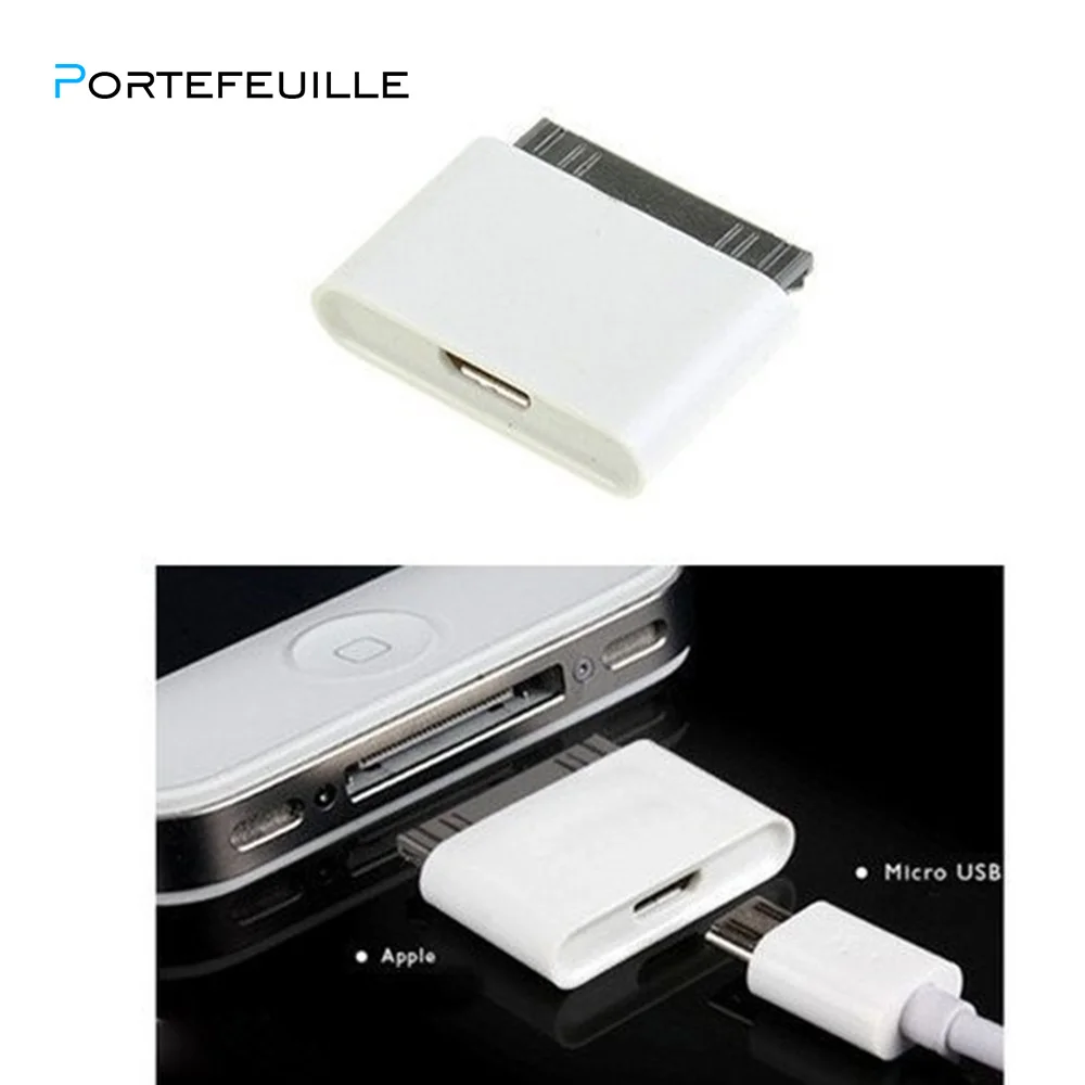 Кошелек-30-контактный Женский Кабель micro USB адаптер зарядного устройства для iPhone 4