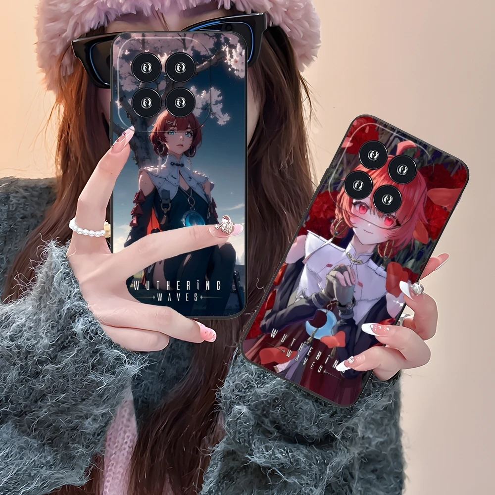 Фото Wuthering волны Danjin Чехол для мобильного телефона Xiaomi 14 13 12 11 10 9 T Ultra Lite Pro S SE X 5G черный чехол для телефона №3