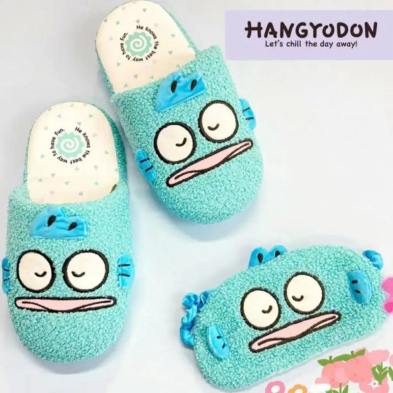

Kawaii Sanrio Hangyodon Eyeshade Household Warm Slippers Plush Anti-Slip Home Shoes Sleeping Eye Mask Cover Eyepatch Blindfold