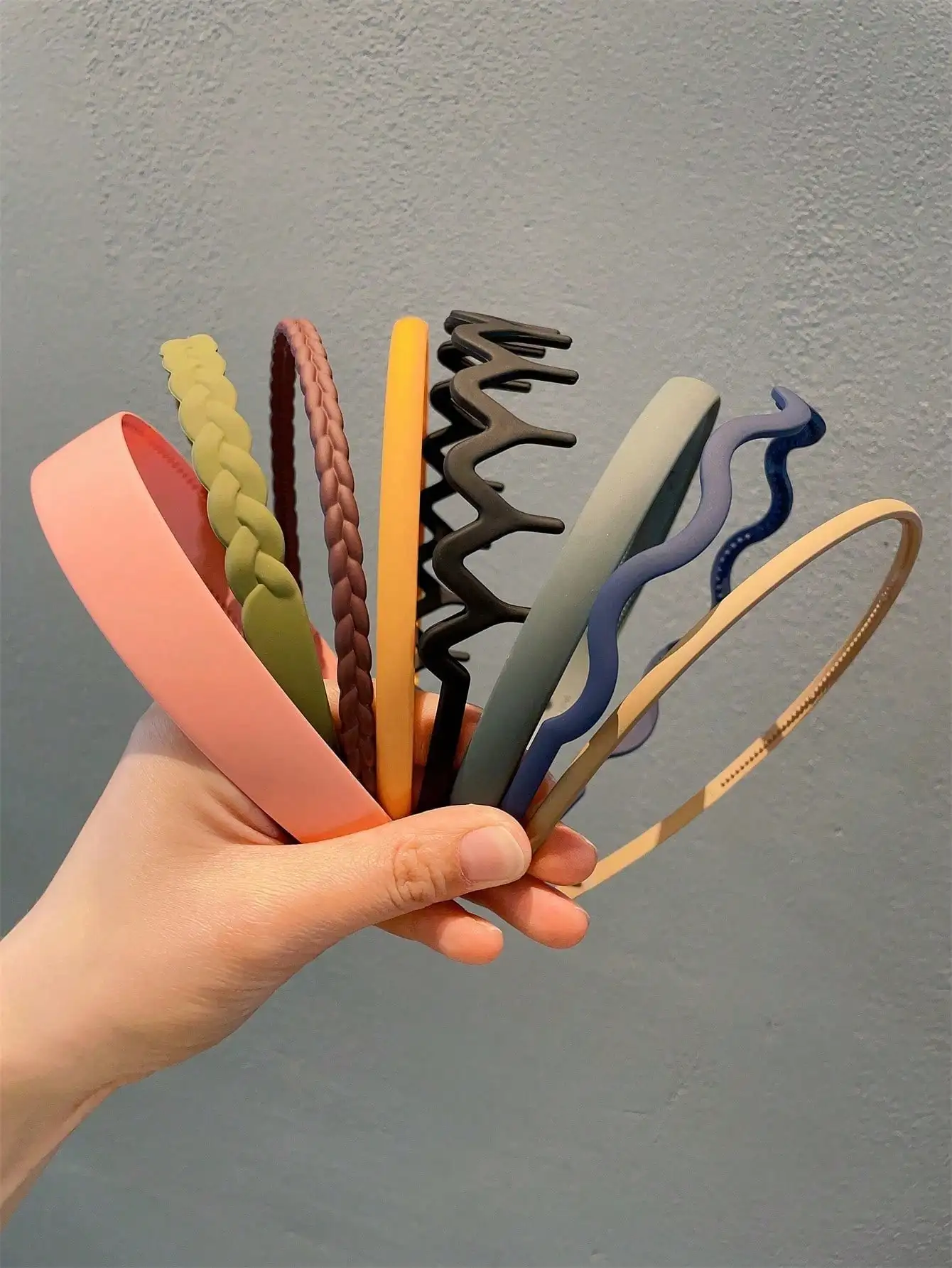 Женский набор аксессуаров для волос 8 предметов волнистая резинка акриловый