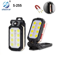 usb rechargeable cob work light portable led flashlight adjustable waterproof camping lantern magnet design powered display