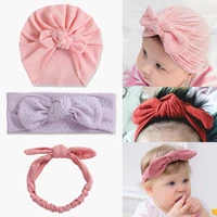 3pcs baby headband turban hairband for girls newborn set lot hair accessories kids headwear for children cap hat rabbit ears new
