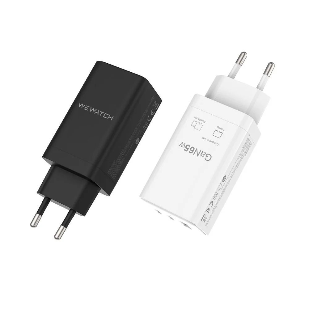 

WEWATCH 65W GaN Fast Charger Quick Charge 2C1A Ports Type C PD USB Portable Travel Charger Travel Fast Charger for Laptop iphone