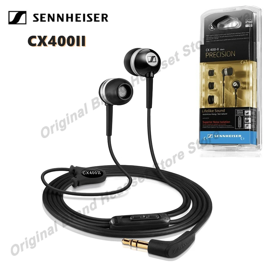 

Original Sennheiser CX400II 3.5mm Wired In Ear Earphone CX 400-II Stereo Earbuds Deep Bass Headset HiFi Music Headphone With Mic