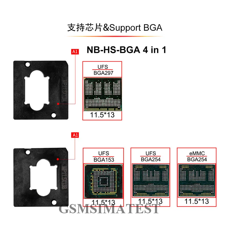 New ICFRIEND NB-HS-BGA 4 в 1 UFS-153 UFS-eMMC-254 UFS-297 адаптер с Z3X легкий JTAG MiPi Box (Чип шифрования ленты).