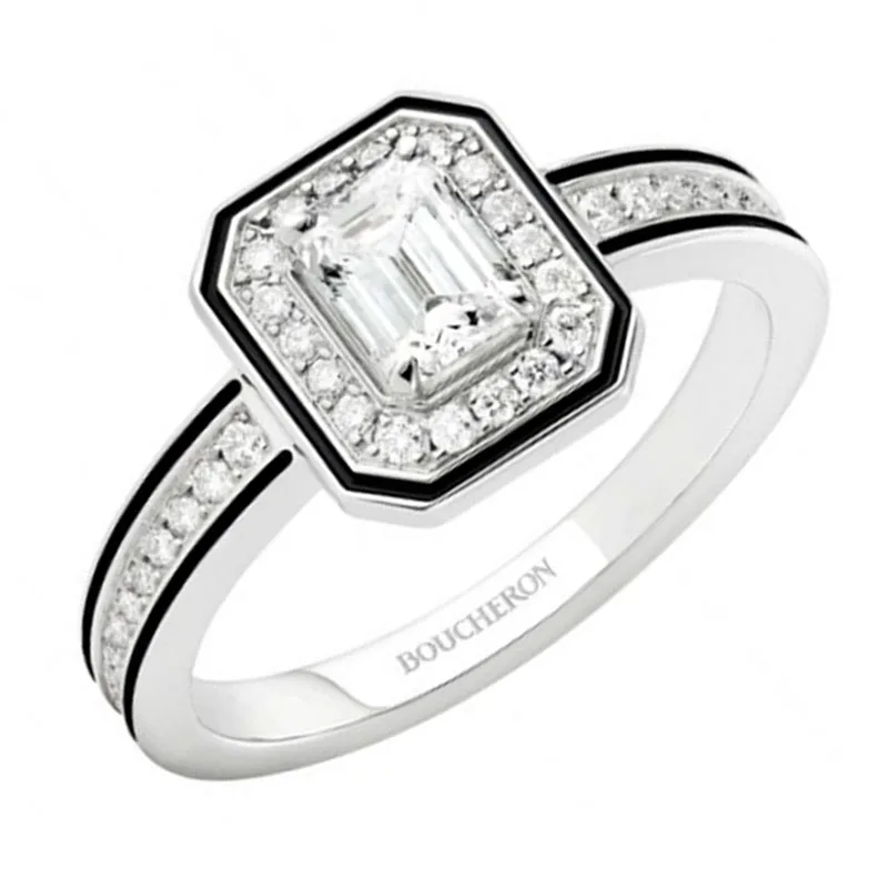 

Trendy Geometric Square Cubic Zircon Open Adjustable Copper Ring Inlaid Rhinestone for Women Party Wedding Jewelry