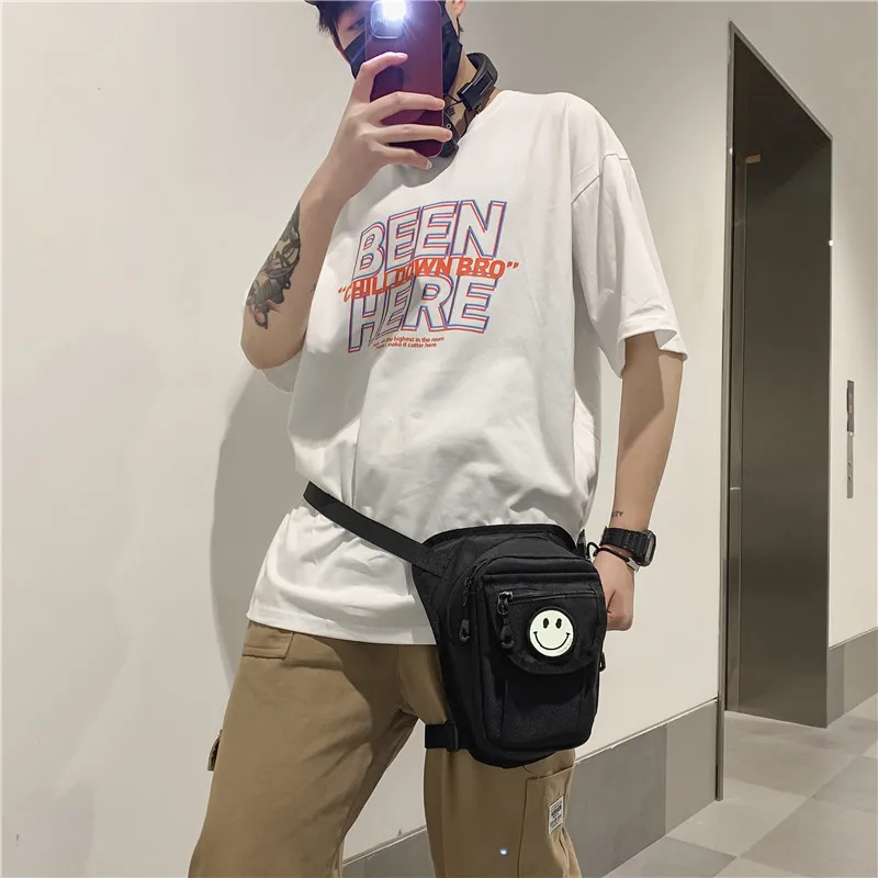 Edition Men's New Chest Pockets Street Trend Inclined Bag multi-function Locomotive Leg Package Outdoor Single Shoulder Bag