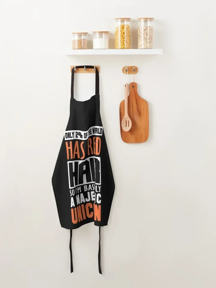 Только 2% мира есть красные волосы так я основы фартук Majestic Unicorn вещи для кухни