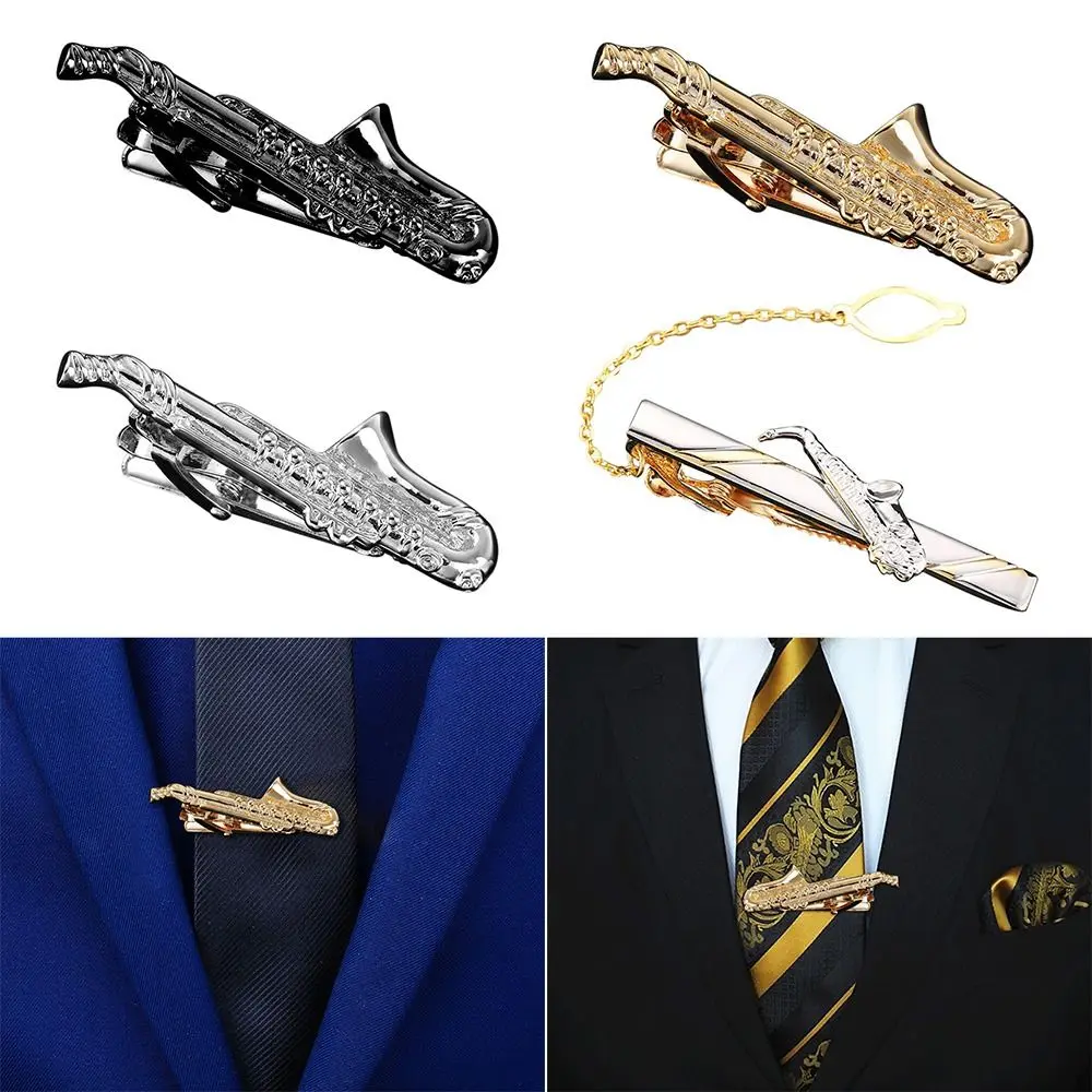 

Formal Bar Clasp Tie Accessories Tie Pin Necktie Clasp Tie Clip Saxophone Tie Clip Bar Brooch Clasp Collar Pin Clip