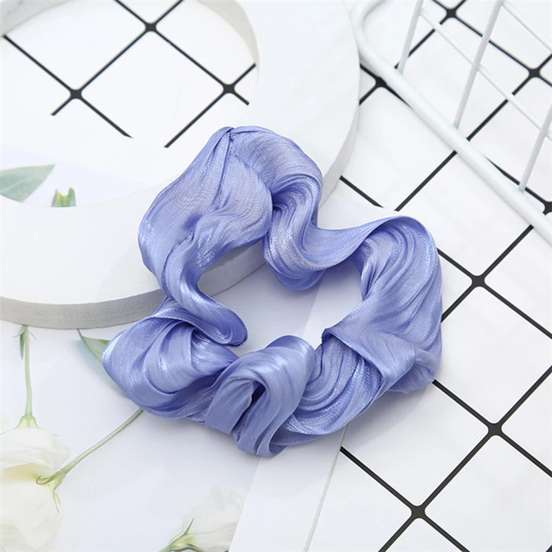 

Yanwenx Large intestine hair ring soild color woman natural silk material real soft and comfortable hair scrunchies