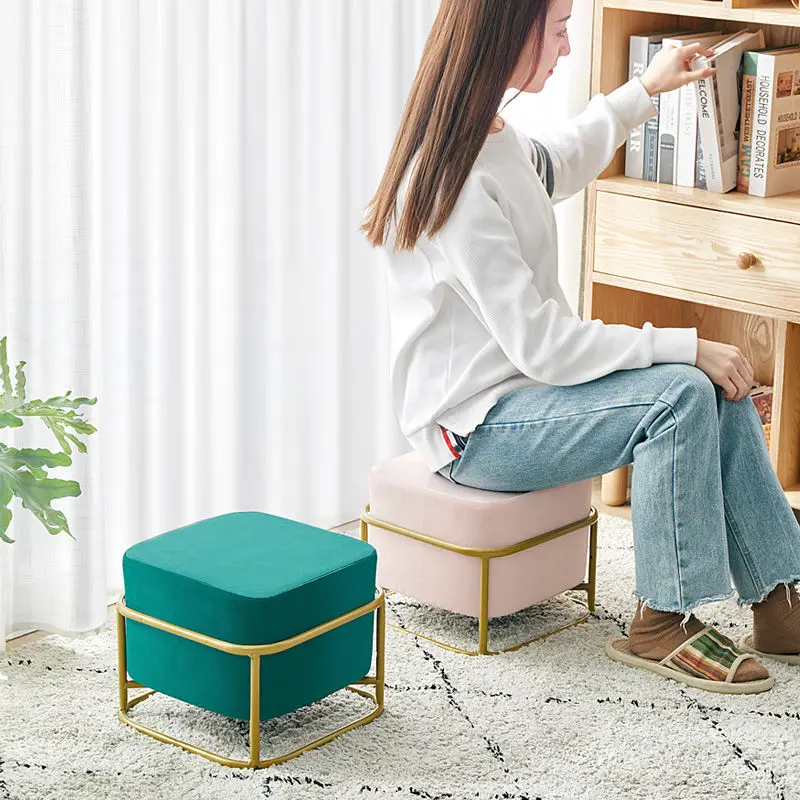 

Home Small Square Stool Modern Simple Living Room Furniture Sofa Stool Ottomans Changing Shoe Stool Coffee Table Stool Low Stool