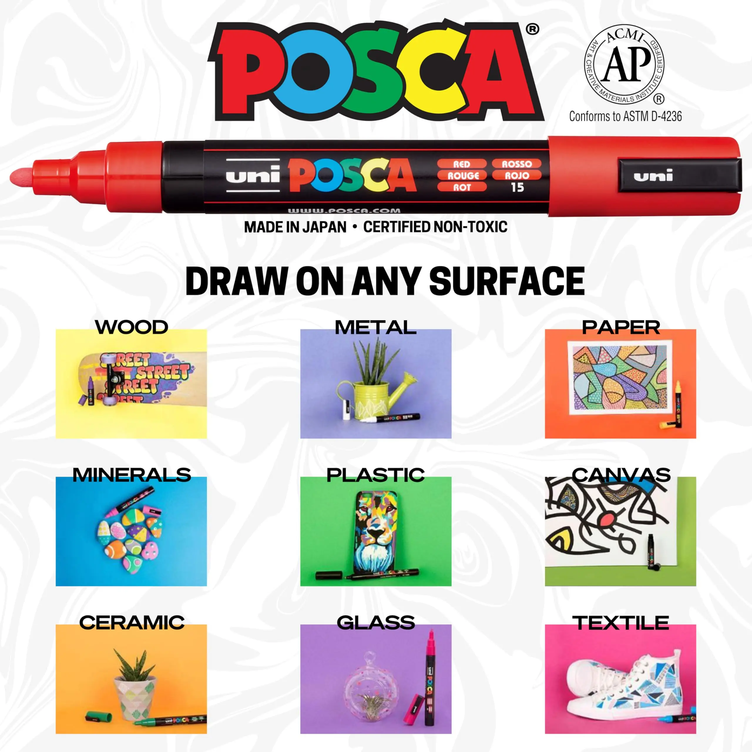 Оригинальные маркеры Posca Paint 8 цветов/набор 5 м со средними кончиками японский